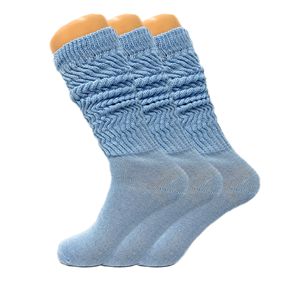 Chaussettes en coton pour femmes DB, motif floral bleu clair, longueur mi-mollet, taille unique, convient aux pointures 5 à 10, usage quotidien - Product Image 1
