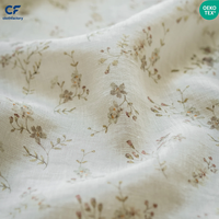 Vente en gros de tissu en lin français 100% doux, respirant, imprimé de fleurs, tissé, techniques de tissage, prix bas, en stock pour les vêtements