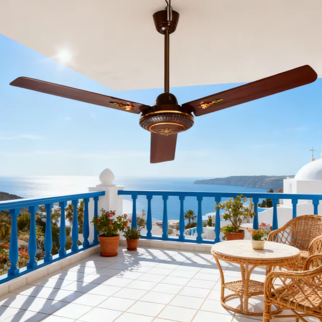 56Powerful Heavy-Duty Metal Electric Ceiling Fan Energy Efficient Quiet Design for Outdoor Restaurant & Factory Use