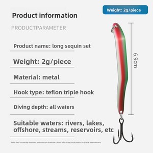 Ensemble <span class=keywords><strong>de</strong></span> leurres artificiels en métal, hameçons triples, 2g chacun, longueur 6,9 cm, pour la pêche au bar en <span class=keywords><strong>eau</strong></span> salée, rivières, lacs, en <span class=keywords><strong>mer</strong></span> et en ruisseaux - Product Image 3