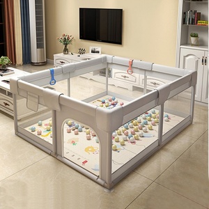 Parque de juegos y valla de seguridad para bebés y niños pequeños para el hogar, con piscina de bolas y tapete de gateo - Product Image 1