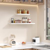 Étagère de rangement multifonctionnelle en bois massif non pliable pour bouteilles d'assaisonnements, design mural à une seule barre pour la cuisine