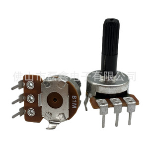 Potentiomètre simple Foshan Lixin Electronics 1615, 3 broches verticales, 16 mm x 15 mm, contrôle de tonalité B1M - Product Image 3