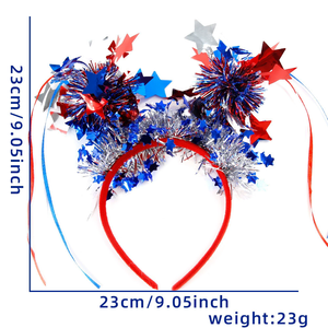 Serre-tête Nuoxin populaire et abordable pour fête, motif étoiles rouges, blanches et bleues, serre-tête du 4 juillet pour femmes - Product Image 4