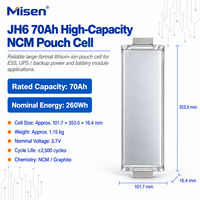 Sel Baterai Lithium Ion Isi Ulang Energi Tinggi JH6 70Ah 3.7V NCM Pouch Cell untuk Sistem Baterai Cadangan ESS UPS