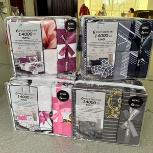 Juego de Sábanas de Microfibra Tamaño King, 6 Piezas, Juego de Ropa de Cama Estampada con Sábana Ajustable, Fundas de Almohada, Individual, <span class=keywords><strong>Nina</strong></span>, Listo para Enviar - Product Image 1