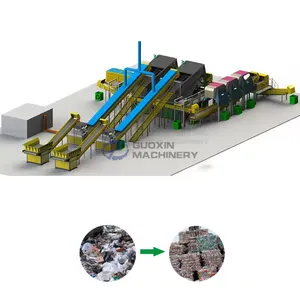 Máquina de classificação de resíduos Guoxin, equipamento para descarte de resíduos de plantas, metal, têxteis, resíduos de animais de estimação, plástico, máquina de reciclagem de resíduos para energia