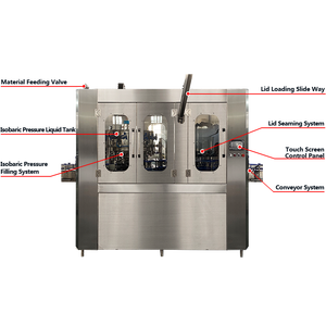 Llenado completamente automático de la máquina de llenado de latas de sellado de bebidas carbonatadas con gas dióxido de carbono nitrógeno - Product Image 2