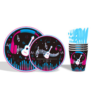 Lot <span class=keywords><strong>de</strong></span> Vaisselle Jetable Thème Note <span class=keywords><strong>de</strong></span> <span class=keywords><strong>Musique</strong></span> pour Fête d'<span class=keywords><strong>Anniversaire</strong></span> et Remise <span class=keywords><strong>de</strong></span> Diplôme : Assiettes, Gobelets et Serviettes en Papier – Vente en Gros - Product Image 6
