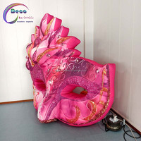 Décoration de fête dansante, modèle publicitaire gonflable, masque gonflable, design plume rose