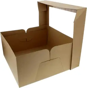 25 pcs Cake Boxes 12"X12"X6" Brown Bakery Boxes with Window for Cakes, Cupcakes, Donuts