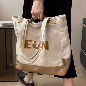 Sac fourre-tout en toile personnalisé avec impression de lettres, grande capacité, pour femmes, sans doublure, réutilisable, pour les étudiants, usage quotidien - Product Image 4