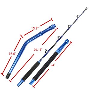 Caña de Pescar OEM de Aluminio con Punta Curva para Pesca de Grandes Peces, Caña de Barco con Punta Recta, Fibra de Vidrio, para Pesca de Atún y Tiburón en Alta Mar - Product Image 4