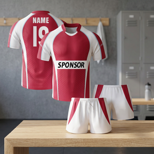 เสื้อรักบี้สไตล์วินเทจแบบสั่งทำพิเศษสำหรับทีม  ผ้าโพลีเอสเตอร์ระบายอากาศได้ดี พิมพ์ลายแบบซับลิเมชั่น แขนสั้น คุณภาพสูง รับผลิตแบบ OEM - Product Image 2