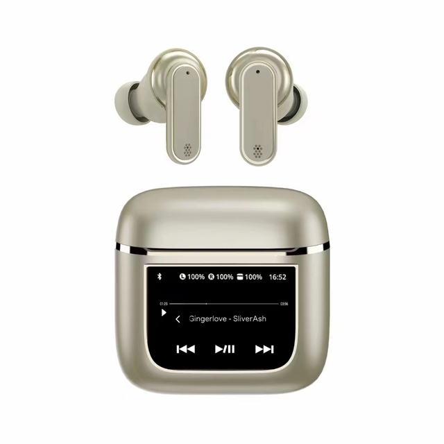 2025 Original ANC TWS Wireless Earbuds LCD Touch Screen Long Working Time HiFi Alarm Noise Cancelling Earbuds V8 Headphone