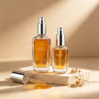 Flacon pulvérisateur carré en verre ambré de 10/20/30/50/100 ml pour huiles essentielles et parfums, avec pompe pulvérisatrice noire pour huile capillaire