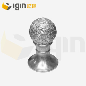 Colonne d'escalier en aluminium Dragon et Phénix Lotus Head 6063T5 style chinois pour rampes et portails de cour - Product Image 1