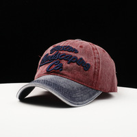 Gorra de Béisbol de 6 Paneles de Algodón Lavado con Efecto Desgastado, Multicolor, con Parches, Unisex, Deportiva, para el Sol, con Logotipo Personalizado OEM