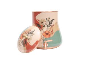 Dispensador de Agua de Cobre con Diseño Floral de Primera Calidad - Matka Ayurvédica Hecha a Mano 100% de Cobre Puro con Grifo Antiderrames - Product Image 5