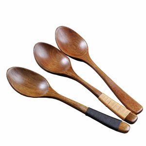 Cuillères en bois laqué de style japonais, 18 cm, grande taille, vente en gros. - Product Image 5