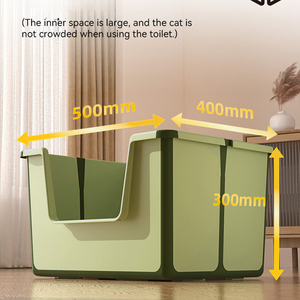 Nouveau bac à litière pliable semi-fermé de haute qualité Grande capacité pour empêcher la sortie de la litière pour chat Fournitures pour animaux de compagnie - Product Image 3