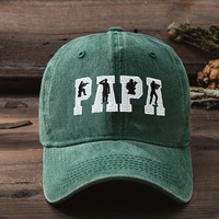Casquette de baseball en coton lavé pour l'extérieur, broderie PAPA Hero, logo personnalisé, casquette snapback, visière incurvée, protection solaire, casquette à visière