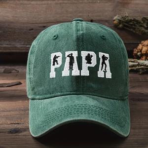 Casquette de baseball d'extérieur brodée en denim lavé PAPA Hero Casquette de baseball à logo personnalisé Casquette à visière avec protection solaire et dôme à toit incurvé - Product Image 4