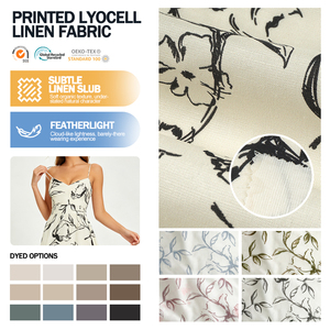 ผ้าลินินผสมไลโอเซลล์เนื้อนุ่มพิมพ์ลายสำหรับทำเสื้อผ้า - Product Image 1