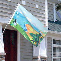 Drapeaux d'extérieur personnalisables en polyester 3x5 pieds, double face, anti-plis, écologiques, impression numérique, vente en gros usine