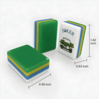 Jeu de tuiles de mahjong de luxe moderne, design sur le thème du parcours de golf, en acrylique, résistant à l'eau, portable, cadeau social, OEM/ODM acceptés