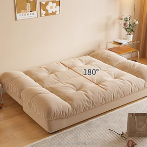 Canapé-lit convertible trois places de style européen moderne Canapé-lit familial pliant en bois Chambre à coucher Rangement d'hôtel Tissu de vente en gros - Product Image 1