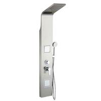 Colonne de douche murale intelligente en acier inoxydable 304 avec jets cascade et spa, finition chrome poli