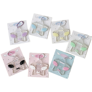 Wholesale 7cm Acrylic Star Wing Photo Card Keychain Mini 1 Inch ID Card Bag Hanging Ornament Bulk Small Holiday <b>Gift</b> Trinket - Product Image 1
