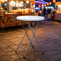 Table de bar pliable en plastique légère et portable, haute, imperméable, pour extérieur, cour, parc, dîner, fête, mariage, événements hôteliers