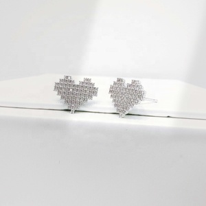 custom plata 925 sterling <b>silver</b> small elegant summer bridal <b>earring</b> 2026 zircon gold plated korean heart fashion <b>stud</b> <b>earrings</b> - Product Image 5