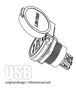 Conector USB 3.0 Hembra Impermeable para Montaje en Panel Frontal con Tapa para Equipos de Exterior
