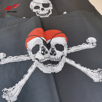 Drapeau de pirate en forme de main (Jolly Roger) de 11,8 x 17,7 pouces pour décoration de fête d'Halloween, vente en gros, personnalisable