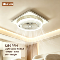 Lampu LED Putih Hangat 14 Inci 600x600 Kipas Kotak Plafon Elektrik Motor AC dengan Remote Control dan Timer untuk Penggunaan Rumah Tangga