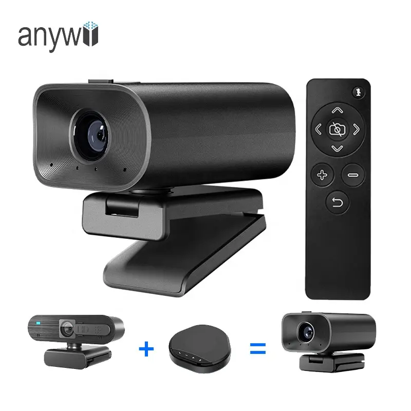 Anywii กล้องเว็บแคมเว็บแคมแบบ All In One 1080P Full HD ลำโพงกล้องสปีกเกอร์โฟน USB สำหรับการประชุมพร้อมไมโครโฟน