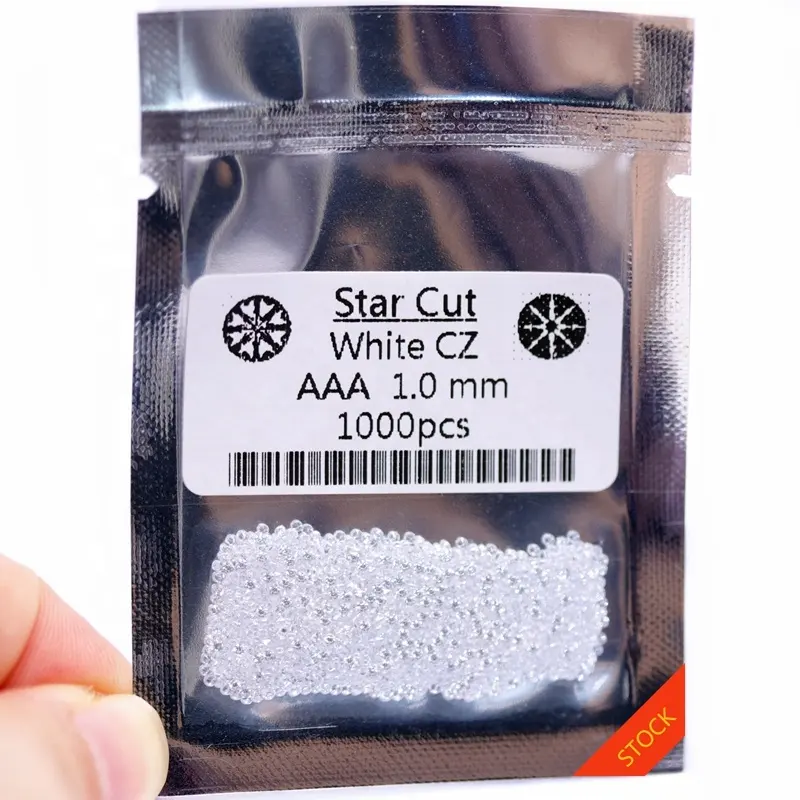 Redleaf Hot Sale 0.8-3mm AAA Round Brilliant Cut Cubic Zircon Atacado Cor Branca Sintética CZ Pedra Para Fazer Jóias