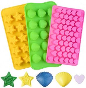 Moldes de Silicona para Chocolate y Dulces, Moldes de Hielo de Silicona Personalizados Antiadherentes con Formas de Corazones y Estrellas - Product Image 4