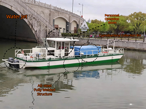 Pequeña embarcación eléctrica para limpieza de aguas, eliminación de algas y maleza en ríos urbanos y canales estrechos, 1 año de garantía, productividad de 25000 L/hora - Product Image 2