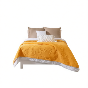 Funda de Edredón Acolchada Marla Mustard, Tamaño King, Diseño de Hojas, Juego de Ropa de Cama para el Hogar - Product Image 1