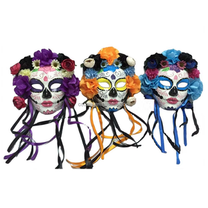 Máscara de Calavera de Azúcar del Día de los Muertos <span class=keywords><strong>Mexicana</strong></span> para Adultos - Product Image 6