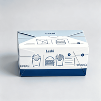 Boîte à emporter pour hamburgers et frites avec poignée, en papier kraft imprimé écologique pour l'emballage de livraison de restauration rapide