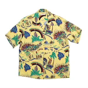 2024 Новая мода на заказ сублимированный мужской костюм с графическим принтом гавайская рубашка