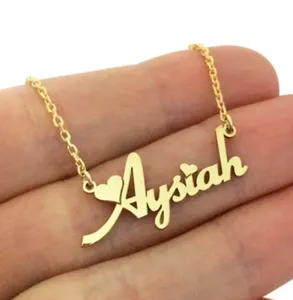 2024 Custom Name Necklace 18k Gold Plated Christmas Gift Custom Text Necklace