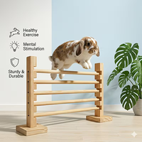 Jouets en bois : Bâton de saut pour lapin en bois, détachable et réglable en hauteur, jouets animaux en bois