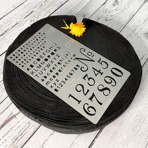 ลายฉลุโลหะตัวอักษรขนาดเล็กแบบเผาไม้ไฟบนไม้แกะสลักไม้และรูปแบบตัวอักษรและตัวเลขอักษรและปล่อยให้ - Product Image 6