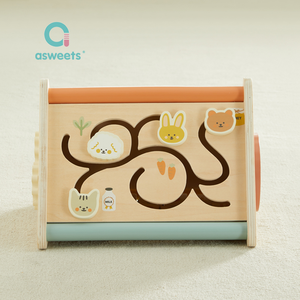 Asweets Montessori, juguete de <span class=keywords><strong>aprendizaje</strong></span> para niños pequeños, nuevo triángulo de actividad de madera para bebés, juguete educativo DIY con temática de fantasía y ciencia ficción - Product Image 4